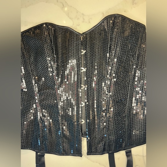 Hips and Curves black sequin corset Sz 18 20 2x - Picture 4 of 10